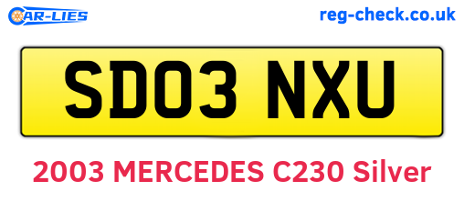 SD03NXU are the vehicle registration plates.