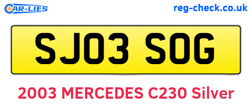 SJ03SOG are the vehicle registration plates.