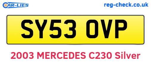 SY53OVP are the vehicle registration plates.
