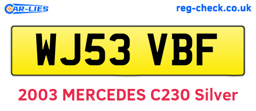 WJ53VBF are the vehicle registration plates.