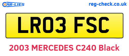 LR03FSC are the vehicle registration plates.
