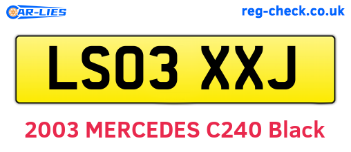 LS03XXJ are the vehicle registration plates.