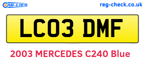 LC03DMF are the vehicle registration plates.