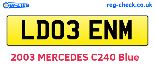 LD03ENM are the vehicle registration plates.