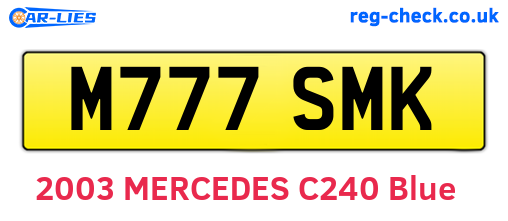 M777SMK are the vehicle registration plates.