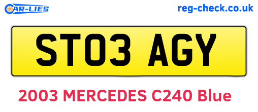 ST03AGY are the vehicle registration plates.