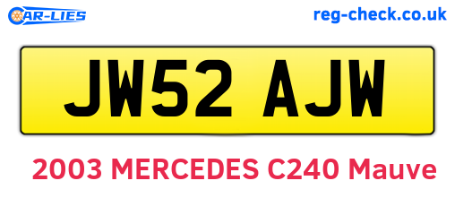 JW52AJW are the vehicle registration plates.