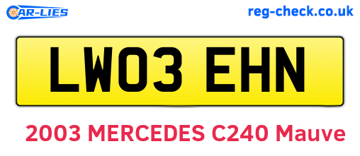LW03EHN are the vehicle registration plates.