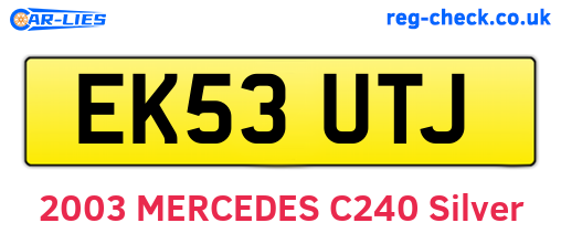 EK53UTJ are the vehicle registration plates.