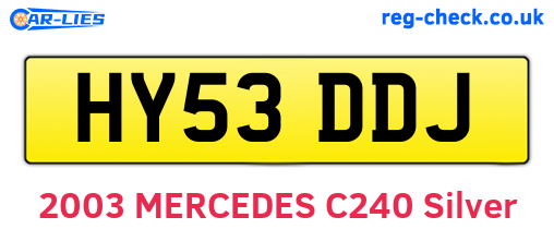 HY53DDJ are the vehicle registration plates.
