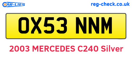 OX53NNM are the vehicle registration plates.