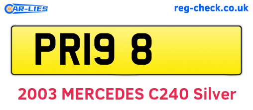 PR198 are the vehicle registration plates.