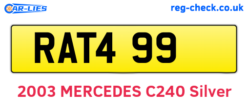 RAT499 are the vehicle registration plates.