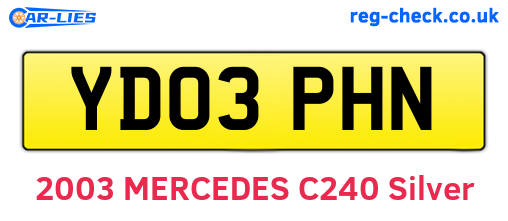 YD03PHN are the vehicle registration plates.
