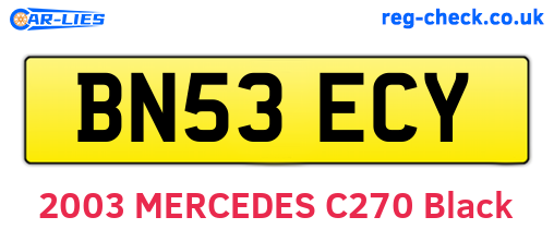BN53ECY are the vehicle registration plates.
