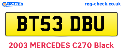 BT53DBU are the vehicle registration plates.