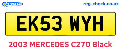 EK53WYH are the vehicle registration plates.