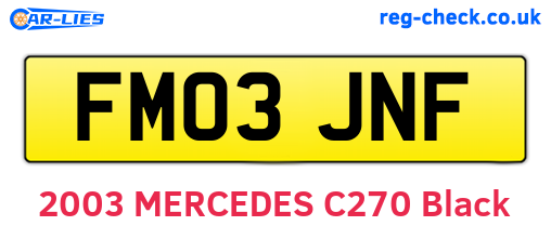 FM03JNF are the vehicle registration plates.