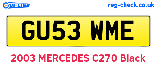 GU53WME are the vehicle registration plates.