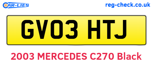 GV03HTJ are the vehicle registration plates.