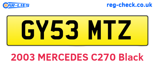 GY53MTZ are the vehicle registration plates.
