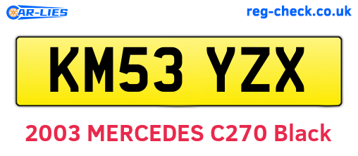KM53YZX are the vehicle registration plates.
