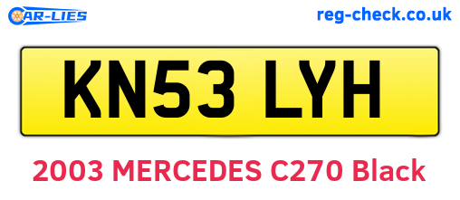 KN53LYH are the vehicle registration plates.