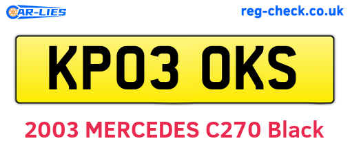 KP03OKS are the vehicle registration plates.