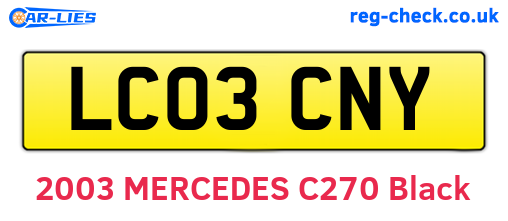 LC03CNY are the vehicle registration plates.