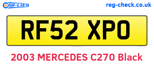 RF52XPO are the vehicle registration plates.