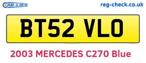 BT52VLO are the vehicle registration plates.