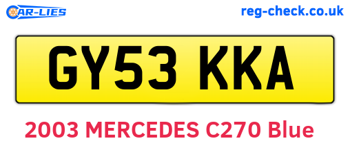 GY53KKA are the vehicle registration plates.