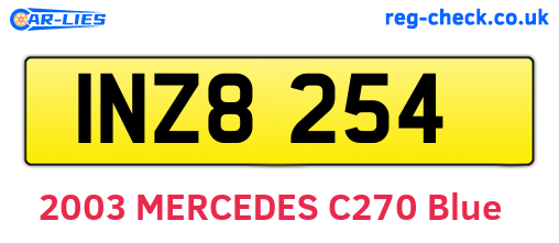 INZ8254 are the vehicle registration plates.
