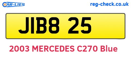 JIB825 are the vehicle registration plates.
