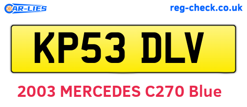 KP53DLV are the vehicle registration plates.