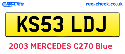 KS53LDJ are the vehicle registration plates.