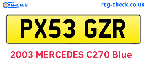 PX53GZR are the vehicle registration plates.