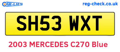 SH53WXT are the vehicle registration plates.