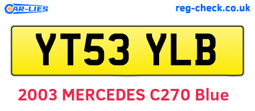 YT53YLB are the vehicle registration plates.