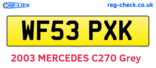 WF53PXK are the vehicle registration plates.