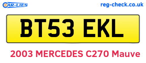 BT53EKL are the vehicle registration plates.