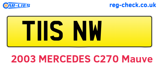 T11SNW are the vehicle registration plates.