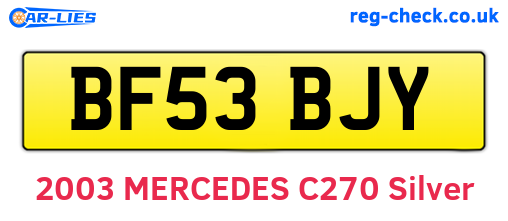 BF53BJY are the vehicle registration plates.