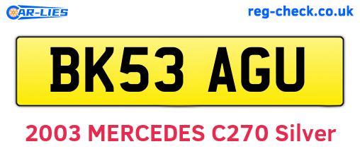 BK53AGU are the vehicle registration plates.