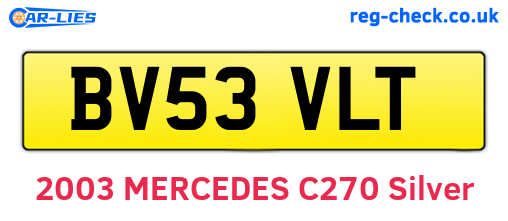 BV53VLT are the vehicle registration plates.