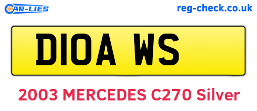 D10AWS are the vehicle registration plates.