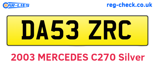 DA53ZRC are the vehicle registration plates.