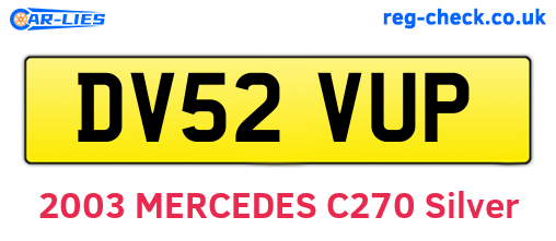 DV52VUP are the vehicle registration plates.