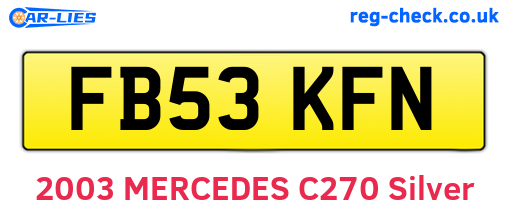 FB53KFN are the vehicle registration plates.