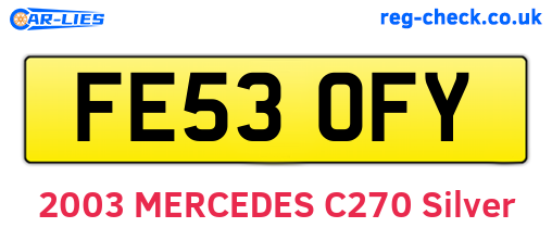 FE53OFY are the vehicle registration plates.